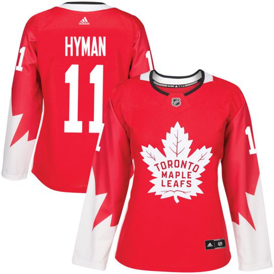 2017 NHL Toronto Maple Leafs women #11 Zach Hyman red jersey
